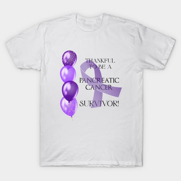 Pancreatic Cancer Survivor Support T-Shirt by allthumbs